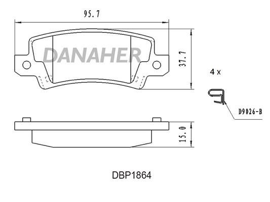 Danaher DBP1864 Brake Pad Set, disc brake DBP1864