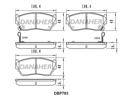 Danaher DBP783 Brake Pad Set, disc brake DBP783