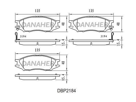 Danaher DBP2184 Brake Pad Set, disc brake DBP2184