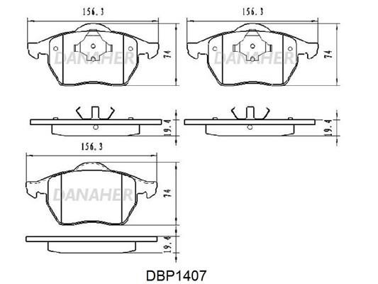 Danaher DBP1407 Brake Pad Set, disc brake DBP1407