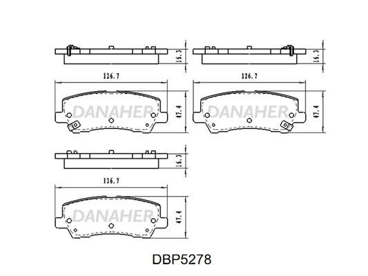 Danaher DBP5278 Front disc brake pads, set DBP5278