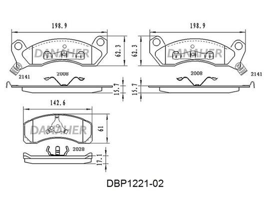 Danaher DBP1221-02 Brake Pad Set, disc brake DBP122102