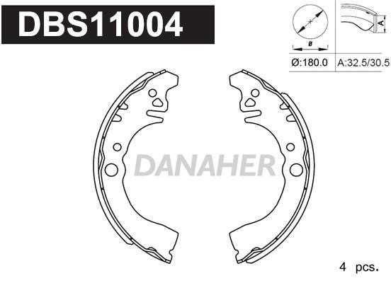 Danaher DBS11004 Brake shoe set DBS11004
