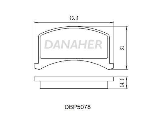 Danaher DBP5078 Front disc brake pads, set DBP5078
