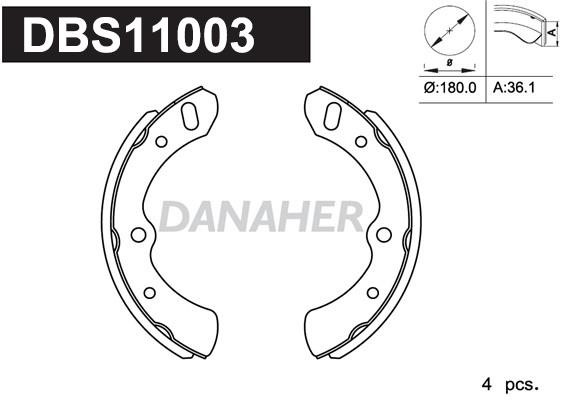 Danaher DBS11003 Brake shoe set DBS11003
