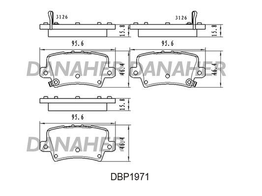 Danaher DBP1971 Brake Pad Set, disc brake DBP1971