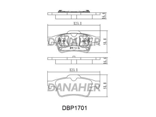 Danaher DBP1701 Brake Pad Set, disc brake DBP1701