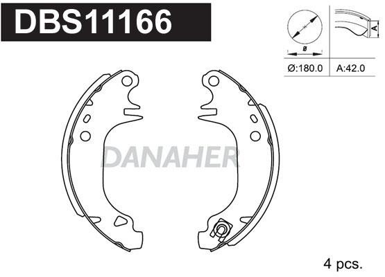 Danaher DBS11166 Brake shoe set DBS11166