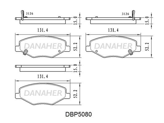 Danaher DBP5080 Brake Pad Set, disc brake DBP5080