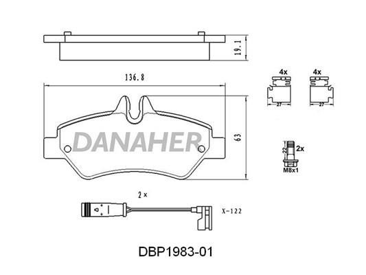 Danaher DBP1983-01 Brake Pad Set, disc brake DBP198301