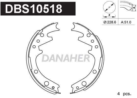 Danaher DBS10518 Brake shoe set DBS10518