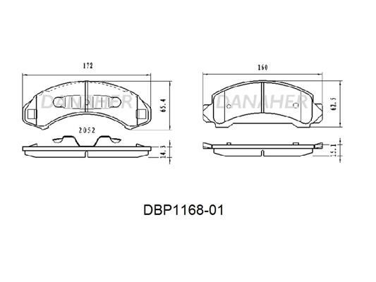 Danaher DBP1168-01 Brake Pad Set, disc brake DBP116801