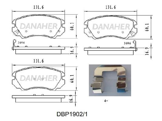 Danaher DBP1902/1 Brake Pad Set, disc brake DBP19021