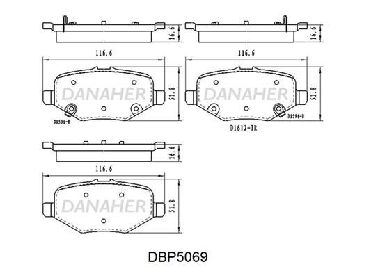 Danaher DBP5069 Rear disc brake pads, set DBP5069