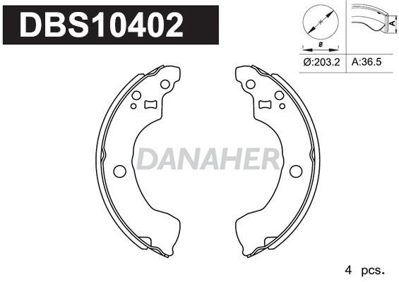 Danaher DBS10402 Brake shoe set DBS10402