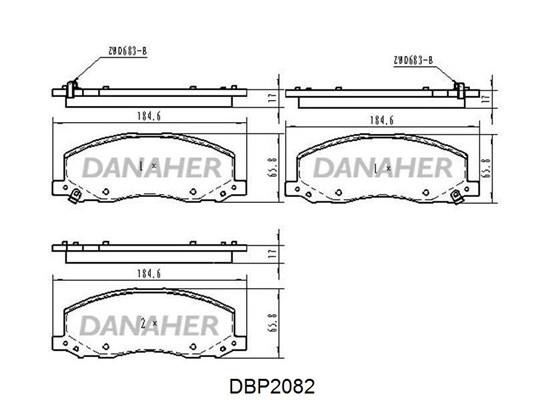 Danaher DBP2082 Brake Pad Set, disc brake DBP2082