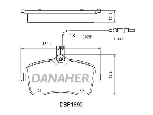 Danaher DBP1890 Brake Pad Set, disc brake DBP1890