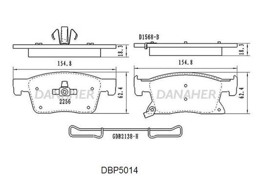 Danaher DBP5014 Brake Pad Set, disc brake DBP5014