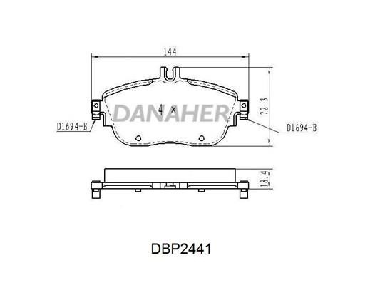 Danaher DBP2441 Brake Pad Set, disc brake DBP2441