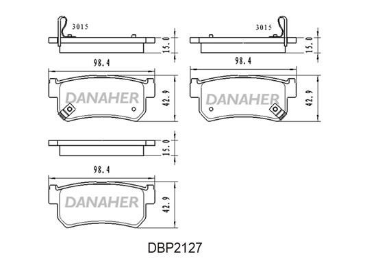 Danaher DBP2127 Brake Pad Set, disc brake DBP2127
