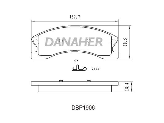 Danaher DBP1906 Brake Pad Set, disc brake DBP1906