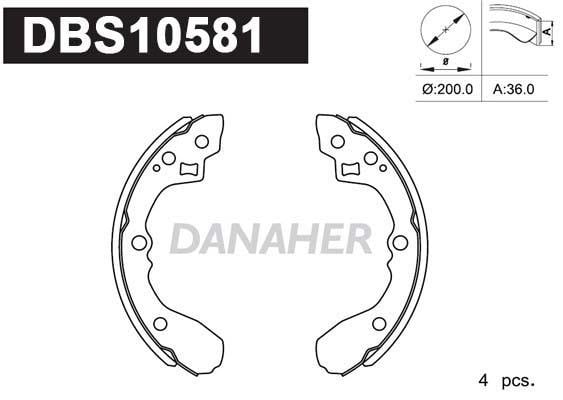 Danaher DBS10581 Brake shoe set DBS10581