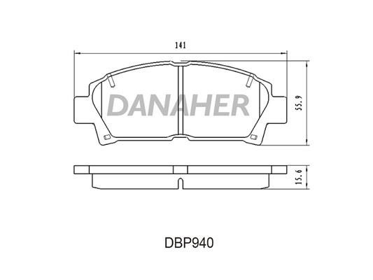 Danaher DBP940 Brake Pad Set, disc brake DBP940