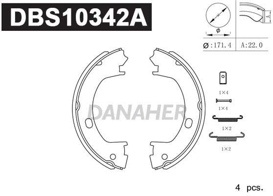Danaher DBS10342A Parking brake shoes DBS10342A