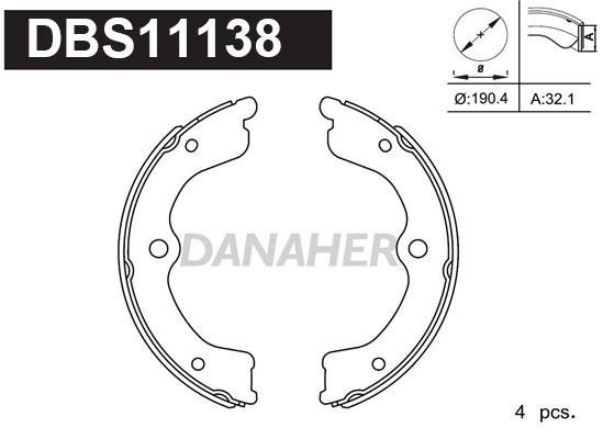 Danaher DBS11138 Parking brake shoes DBS11138