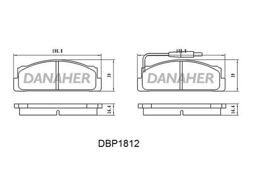 Danaher DBP1812 Brake Pad Set, disc brake DBP1812