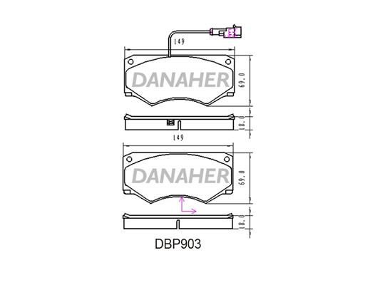 Danaher DBP903 Brake Pad Set, disc brake DBP903