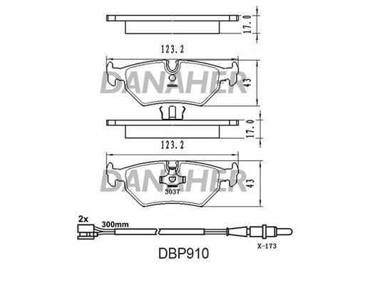 Danaher DBP910 Rear disc brake pads, set DBP910