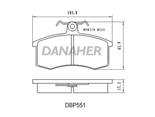Danaher DBP551 Brake Pad Set, disc brake DBP551