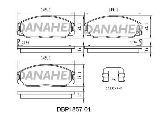 Danaher DBP1857-01 Brake Pad Set, disc brake DBP185701