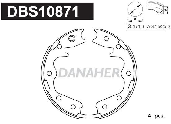 Danaher DBS10871 Parking brake shoes DBS10871