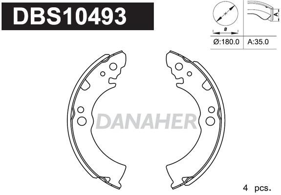 Danaher DBS10493 Brake shoe set DBS10493