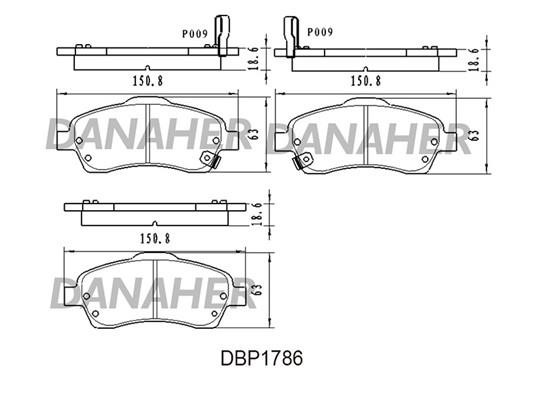 Danaher DBP1786 Brake Pad Set, disc brake DBP1786