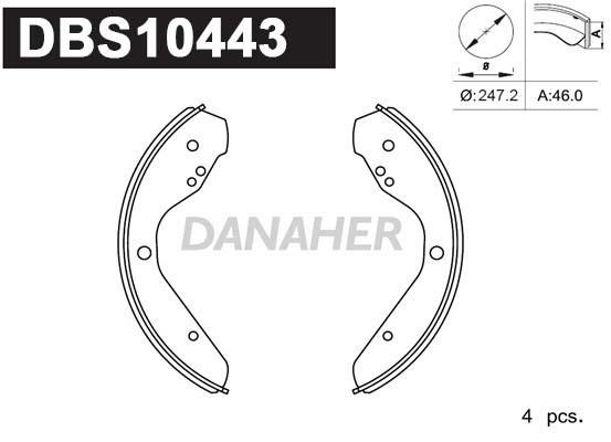 Danaher DBS10443 Brake shoe set DBS10443