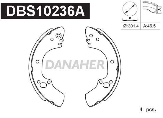 Danaher DBS10236A Brake shoe set DBS10236A