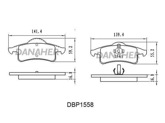 Danaher DBP1558 Brake Pad Set, disc brake DBP1558