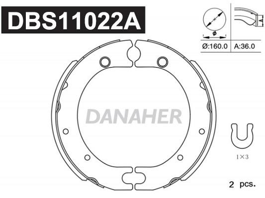 Danaher DBS11022A Parking brake shoes DBS11022A