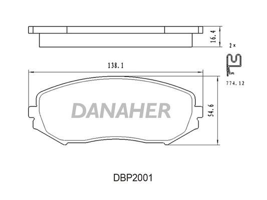 Danaher DBP2001 Brake Pad Set, disc brake DBP2001