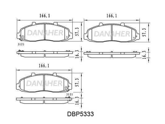 Danaher DBP5333 Front disc brake pads, set DBP5333
