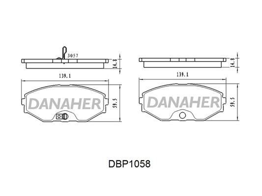 Danaher DBP1058 Brake Pad Set, disc brake DBP1058