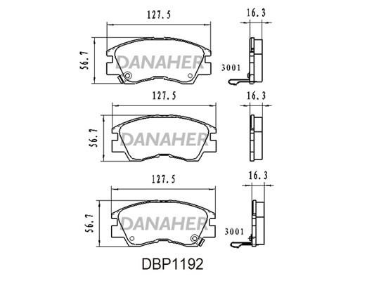 Danaher DBP1192 Brake Pad Set, disc brake DBP1192
