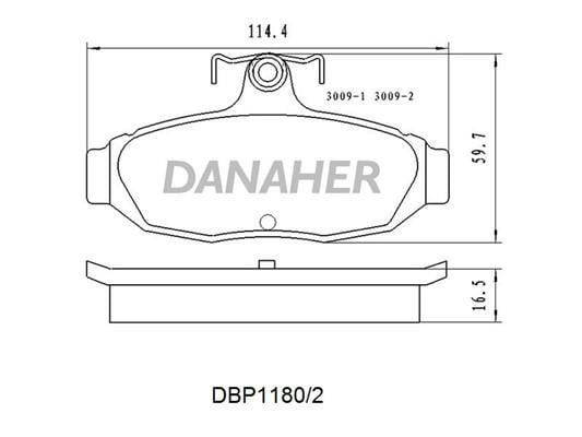 Danaher DBP1180/2 Brake Pad Set, disc brake DBP11802