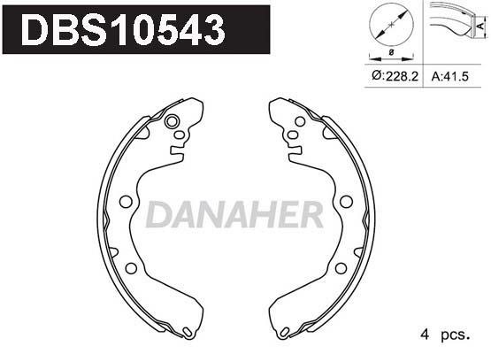 Danaher DBS10543 Brake shoe set DBS10543