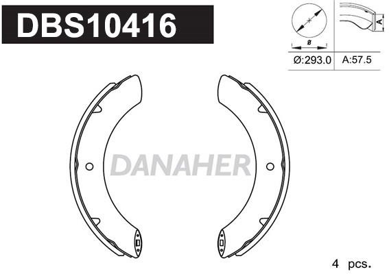 Danaher DBS10416 Brake shoe set DBS10416