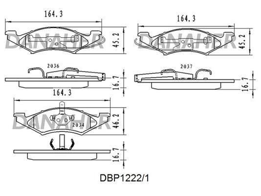 Danaher DBP1222/1 Brake Pad Set, disc brake DBP12221