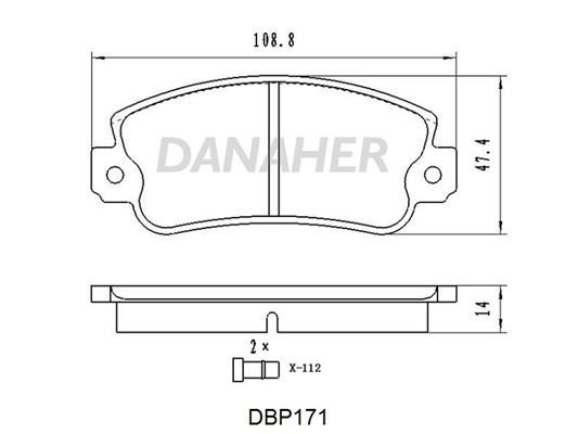 Danaher DBP171 Brake Pad Set, disc brake DBP171